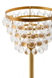 Orsina Clear Crystal Table Lamp With Black Metal Frame, Elegant Crystal Beaded Table Lamp For Living Room in Gold - thumbnail 4