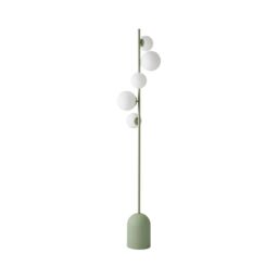 ValueLights Marlow Opaque Glass Globe 5 Way Floor Lamp with LED Bulbs in Green - thumbnail 5