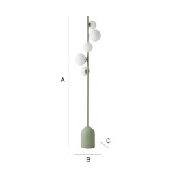 ValueLights Marlow Opaque Glass Globe 5 Way Floor Lamp with LED Bulbs in Green - thumbnail 7