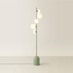 ValueLights Marlow Opaque Glass Globe 5 Way Floor Lamp with LED Bulbs in Green - thumbnail 6