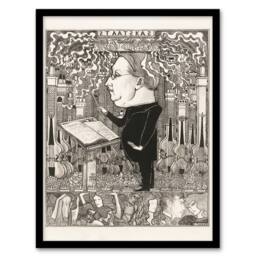 Artery8 Jan Toorop Framed Wall Art Conductor with Violins & Smoking Chimneys in Black - Size: A4 - thumbnail 1