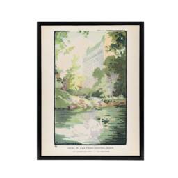 "Artery8 Hotel Plaza from Central Park Elmer Framed Canvas Wall Art Print - Size: W12"" x H16""" - thumbnail 1