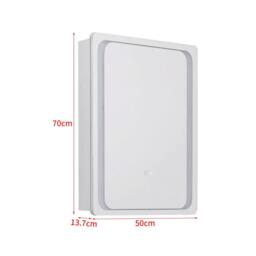 Living and Home O-Shaped LED Anti-Fog Storage Mirror Cabinet with Sensor Switch and Clock in Silver - thumbnail 5