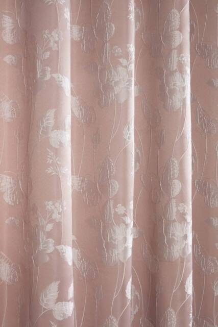 New Edge Blinds Meadows Lined Eyelet Jacquard Curtains in Pink - Size: 116 cm width x 137 cm drop - image 1