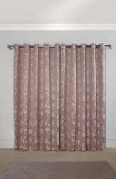 New Edge Blinds Meadows Lined Eyelet Jacquard Curtains in Pink - Size: 116 cm width x 137 cm drop - thumbnail 3