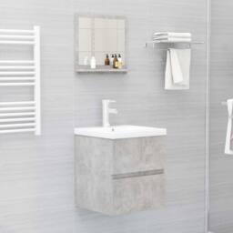 Berkfield Home Durable Bathroom Mirror Concrete Grey 40x10.5x37 cm Engineered Wood - thumbnail 6