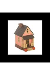KDMD Pink LED Light Up Resin House Decoration with Pumpkin in Dusty Pink - thumbnail 2
