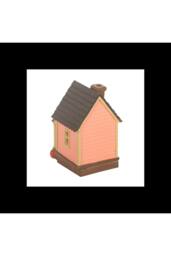 KDMD Pink LED Light Up Resin House Decoration with Pumpkin in Dusty Pink - thumbnail 3