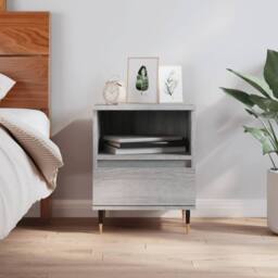 Berkfield Home Modern Bedside Cabinet Grey Sonoma 40x35x50 cm Engineered Wood - Size: 40 x 35 x 50 cm - thumbnail 2