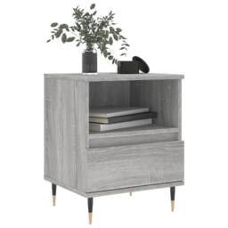 Berkfield Home Modern Bedside Cabinet Grey Sonoma 40x35x50 cm Engineered Wood - Size: 40 x 35 x 50 cm - thumbnail 1