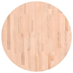 Berkfield Home Table Top Ã˜70x2.5 cm Round Solid Wood Beech in Brown - Size: 70x2.5 cm - thumbnail 2