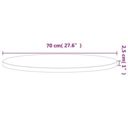 Berkfield Home Table Top Ã˜70x2.5 cm Round Solid Wood Beech in Brown - Size: 70x2.5 cm - thumbnail 4