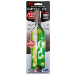 VFM e-Store White Mini Bottle Lights 15 Battery Operated LEDs With Cork Stopper - thumbnail 1