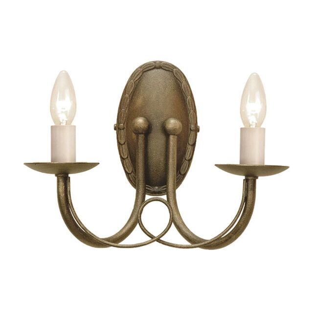 Loops Twin Wall Light White Candle Tubes Looped Metal Drapes Black Gold LED E14 60W