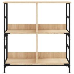 Berkfield Home Decorative Bookshelf Sonoma Oak 78.5x33x82 cm Engineered Wood in Light Oak - thumbnail 4