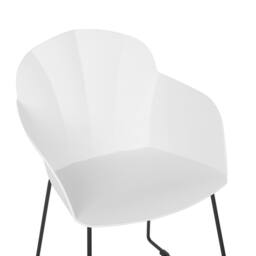 Wyld and Coco Dining Chairs Set of 2 - White Synthetic Seats Black Metal Legs - thumbnail 7