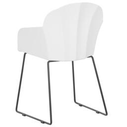 Wyld and Coco Dining Chairs Set of 2 - White Synthetic Seats Black Metal Legs - thumbnail 6