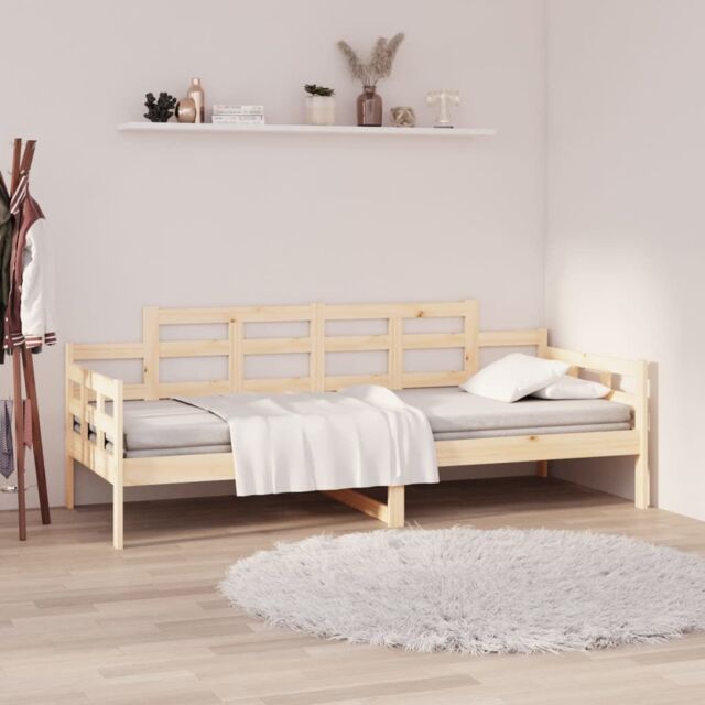 Berkfield Home Day Bed Solid Wood Pine 90x190 cm in Brown - image 1