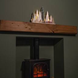 Samuel Alexander 31cm Battery Operated Light up Wooden Christmas Tree with Deer & 15 Warm White LEDs - thumbnail 4