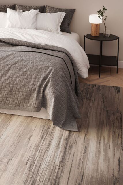 Kukoon Beige Grey Abstract Fringed Tassel Soft Pile Living Room area Rug - Size: 200 cm x 290 cm - image 1