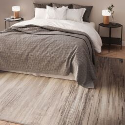 Kukoon Beige Grey Abstract Fringed Tassel Soft Pile Living Room area Rug - Size: 200 cm x 290 cm - thumbnail 3