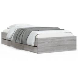 Berkfield Home Modern Bed Frame with Drawers without Mattress Grey Sonoma 100x200 cm - thumbnail 3