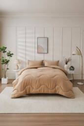 Dyzi 10.5 Tog Supersoft Microfibre Duvet - Coverless or Covered Set in Natural - Size: Single - thumbnail 1
