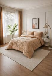 Dyzi 10.5 Tog Supersoft Microfibre Duvet - Coverless or Covered Set in Natural - Size: Single - thumbnail 2