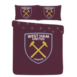 West Ham United FC Crest Duvet Cover Set in Burgundy - Size: Double