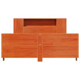 Berkfield Home Full Bed Frame without Mattress Wax Brown 140x200 cm Solid Wood Pine - thumbnail 4