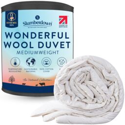 Slumberdown Wonderful Wool Mediumweight Duvet in White - Size: Single - thumbnail 2