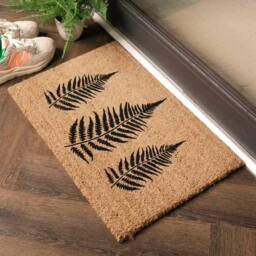 Artsy Mats Modern Fern Leaves Pattern Doormat in Black - Size: 40 cm x 60 cm - thumbnail 3