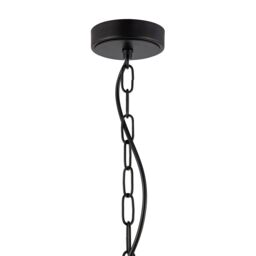 Happy Homewares Classic Lantern Pendant Ceiling Light in Matte Black with Clear Glass Sides - thumbnail 8