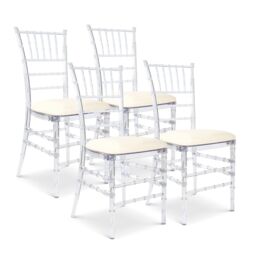 Bravich LTD Clear Acrylic Chiavari Dining Event Chairs - Size: 4 Pack - thumbnail 1