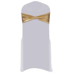 Berkfield Home 25 pcs Stretchable Chair Band with Diamond Buckle Gold - thumbnail 3
