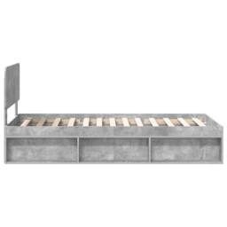 Berkfield Home Bed Frame with Headboard Concerte 90 x 200 cm Solid Pine Wood in Grey - thumbnail 8