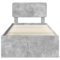 Berkfield Home Bed Frame with Headboard Concerte 90 x 200 cm Solid Pine Wood in Grey - thumbnail 7