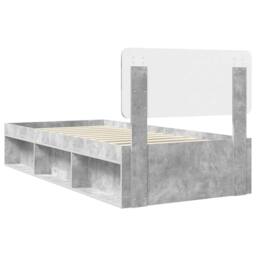 Berkfield Home Bed Frame with Headboard Concerte 90 x 200 cm Solid Pine Wood in Grey - thumbnail 9
