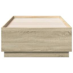 Berkfield Home Durable Bed Frame with LED without Mattress Sonoma Oak 75x190 cm in Light Tan - Size: Small Single - thumbnail 6