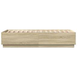 Berkfield Home Durable Bed Frame with LED without Mattress Sonoma Oak 75x190 cm in Light Tan - Size: Small Single - thumbnail 7
