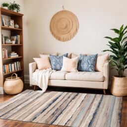 Livabliss Roma-Modern Grey Multicoloured Brown Living Dining Bedroom Rug - Size: 140 cm x 200 cm