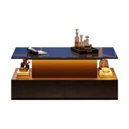 BTM Rectangular Lift Table with LED & 4 Drawers, High Gloss in Black - thumbnail 7