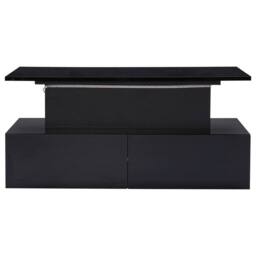 BTM Rectangular Lift Table with LED & 4 Drawers, High Gloss in Black - thumbnail 9