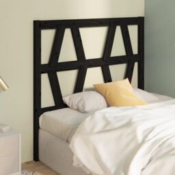 Berkfield Home Bed Headboard Black 96x4x100 cm Solid Wood Pine - Size: 96 x 4 x 100 cm - thumbnail 4