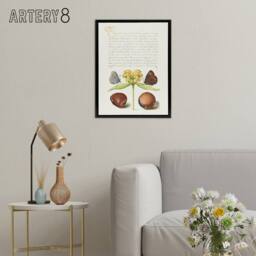 "Artery8 Moths Jerusalem Sage & Beans Calligraphy Framed Canvas Wall Art in White - Size: W24"" x H32""" - thumbnail 3