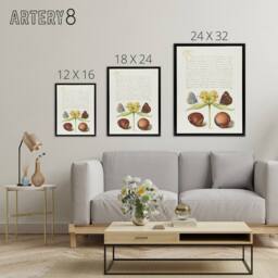 "Artery8 Moths Jerusalem Sage & Beans Calligraphy Framed Canvas Wall Art in White - Size: W24"" x H32""" - thumbnail 4