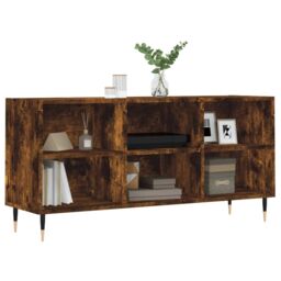 Berkfield Home TV Cabinet Smoked Oak 103.5x30x50 cm Engineered Wood in Brown - thumbnail 3