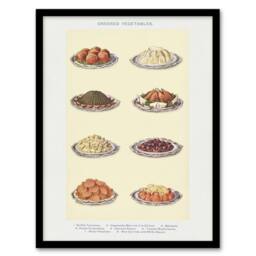 Artery8 Mrs Beeton Household Management Vegetable Side Dishes Framed Art Print in White - Size: A3 - thumbnail 1