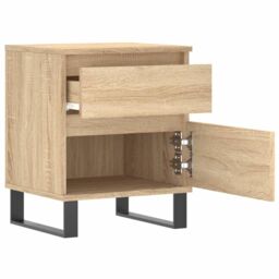 Berkfield Home Bedside Cabinet Sonoma Oak 40x35x50 cm Engineered Wood in Brown - Size: 40 x 35 x 50 cm - thumbnail 6
