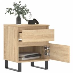 Berkfield Home Bedside Cabinet Sonoma Oak 40x35x50 cm Engineered Wood in Brown - Size: 40 x 35 x 50 cm - thumbnail 3